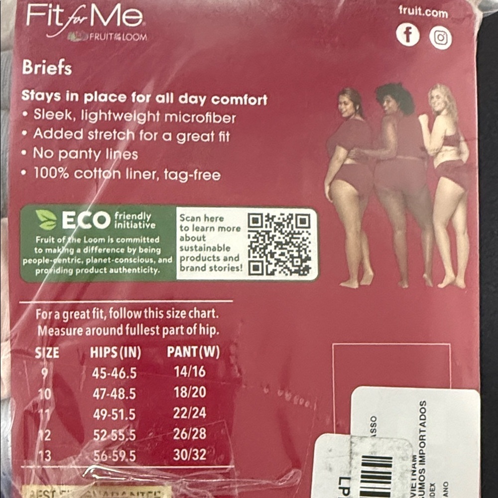 Fruit of the Loom Microfiber Briefs - Black, Pink, Blue - Picture 3 of 3
